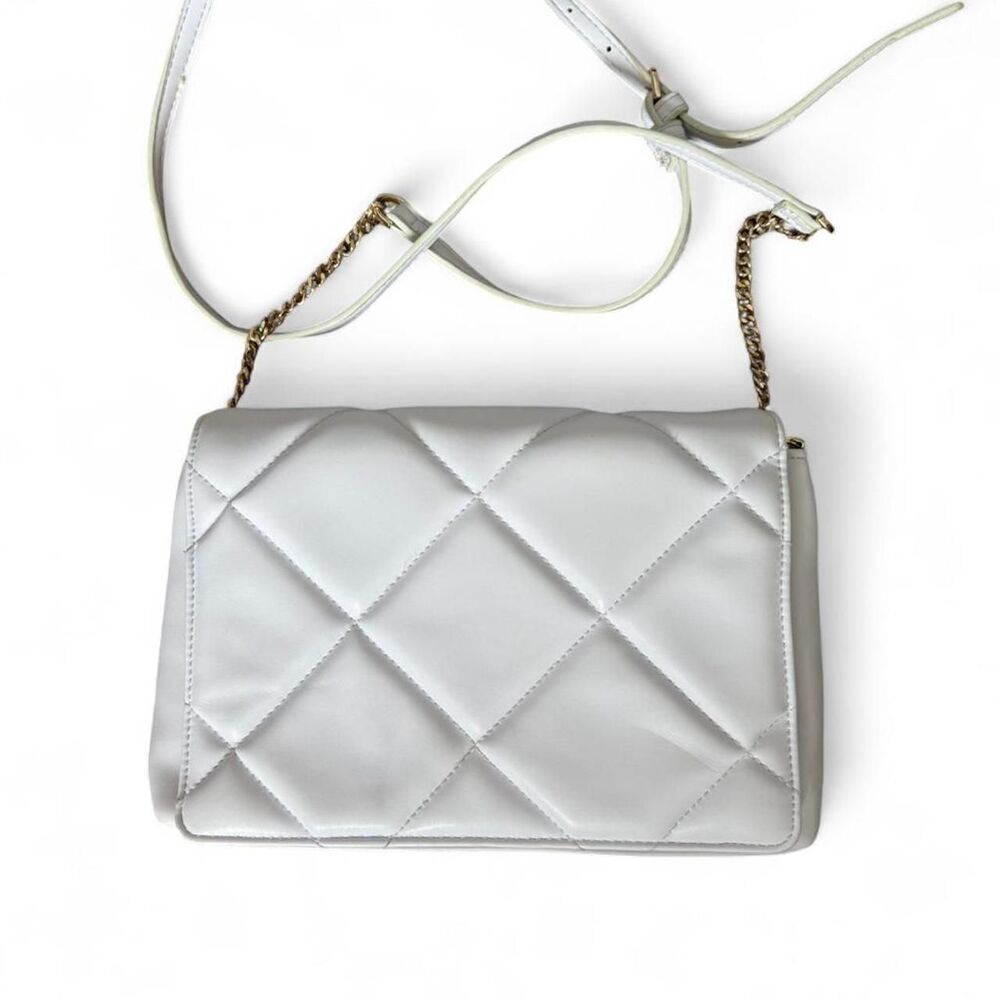 Women's White Quilted Purse